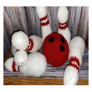 Bowling ball crochet set Baby toddler soft indoor play  PBA READY TO SHIP